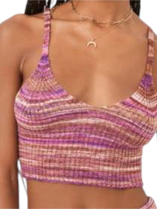 l*space Tops - L*Space Demi Crop Tank Top Sundown Space Dye Knit NWT Medium Strappy Scoop VNeck
